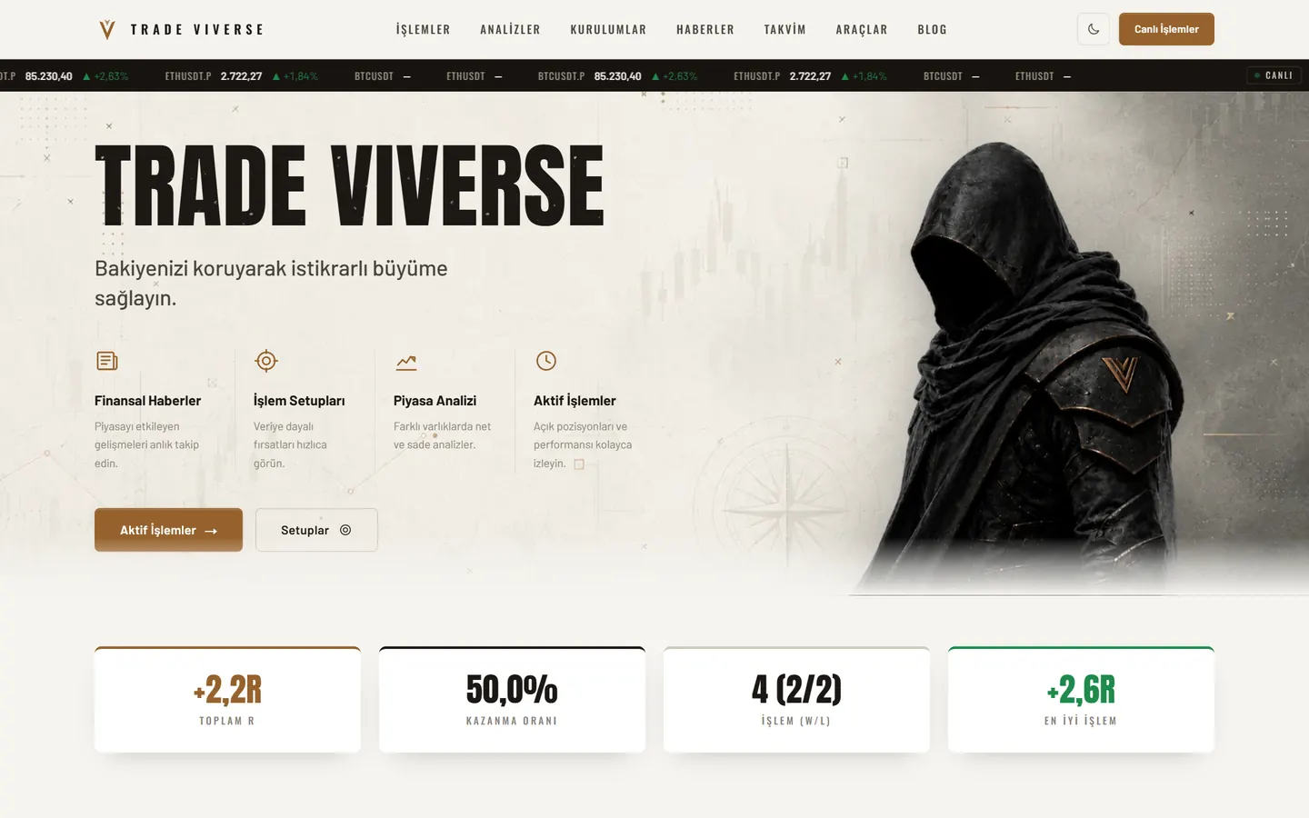 tradeviverse.com ana sayfa ekran görüntüsü